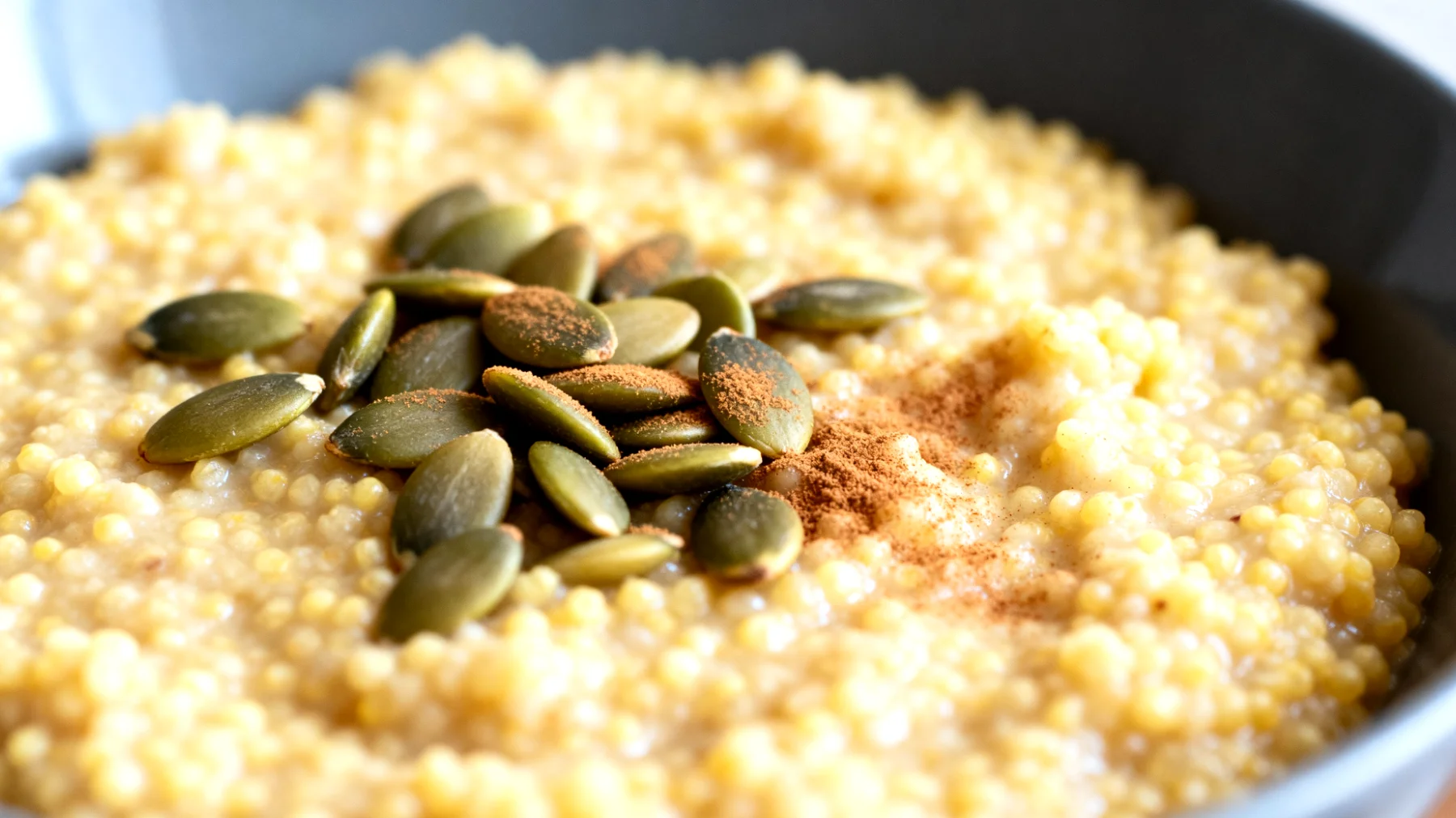 Porridge di miglio con semi di zucca e cannella"